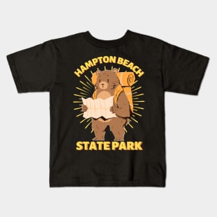 Hampton Beach State Park Camping Bear Kids T-Shirt